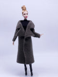Handmade by Jiu 047 - Brown Knitting Coat For 12“ Dolls Like Fashion Royalty FR Poppy Parker PP Nu Face NF