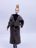 Handmade by Jiu 047 - Brown Knitting Coat For 12“ Dolls Like Fashion Royalty FR Poppy Parker PP Nu Face NF