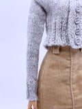 Handmade by Jiu 054 - Gray Cardigan For 12“ Dolls Like Fashion Royalty FR Poppy Parker PP Nu Face NF