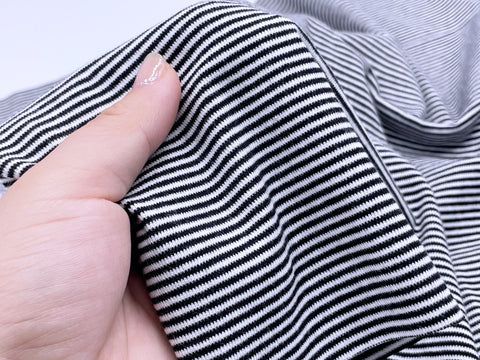 F035 Cotton Knit Fabric 2mm Tiny Stripes 45×40cm Stretchy Fabric Doll ...