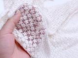 F040 Beige Little Flowers Embroidery lace Fabric 60×50cm Doll Sewing Craft Doll Clothes Making Sewing Supply