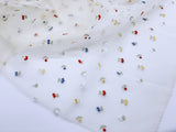 F042 Cute Cherry Embroidery Organza Fabric 60×50cm Doll Sewing Craft Doll Clothes Making Sewing Supply