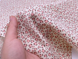 F043 35×50cm Cute Pink Leopard Fine Corduroy Fabric Doll Sewing Craft Doll Clothes Making Sewing Supply