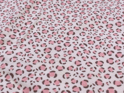 F043 35×50cm Cute Pink Leopard Fine Corduroy Fabric Doll Sewing Craft Doll Clothes Making Sewing Supply