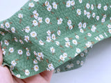 F051 Green 45×30cm Mini Daisy Flower Pattern Cotton Fabric For Doll Clothes Sewing Doll Craft Sewing Supplies For 12" 16" Fashion Dolls