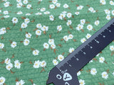 F051 Green 45×30cm Mini Daisy Flower Pattern Cotton Fabric For Doll Clothes Sewing Doll Craft Sewing Supplies For 12" 16" Fashion Dolls