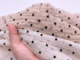 F055 Linen Fabric With Little Hearts 45×35cm For Doll Clothes Sewing Doll Craft Sewing Supplies For 12" 16" Fashion Dolls