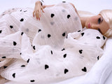 F055 Linen Fabric With Little Hearts 45×35cm For Doll Clothes Sewing Doll Craft Sewing Supplies For 12" 16" Fashion Dolls