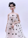 F058 Linen Fabric With Little Flowers 45×35cm For Doll Clothes Sewing Doll Craft Sewing Supplies For 12" 16" Fashion Dolls