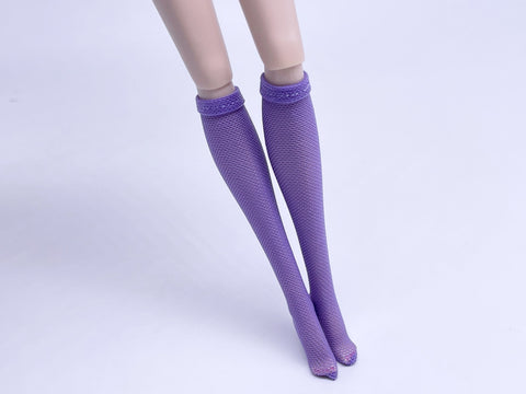 C002 Handmade Mesh Fabric Doll Knee Socks For Fashion Royalty Nu