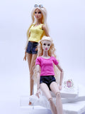 C003 Handmade Doll Clothes T-shirt Tank Top For 12" Dolls Like Fashion Royalty Nu face Poppy Parker Blythe Azone Momoko