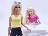 C003 Handmade Doll Clothes T-shirt Tank Top For 12" Dolls Like Fashion Royalty Nu face Poppy Parker Blythe Azone Momoko