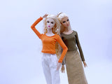 C003B Handmade Doll Clothes Long Sleeve T-shirt For 12" Dolls Like Fashion Royalty Nu face Poppy Parker