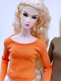 C003B Handmade Doll Clothes Long Sleeve T-shirt For 12" Dolls Like Fashion Royalty Nu face Poppy Parker