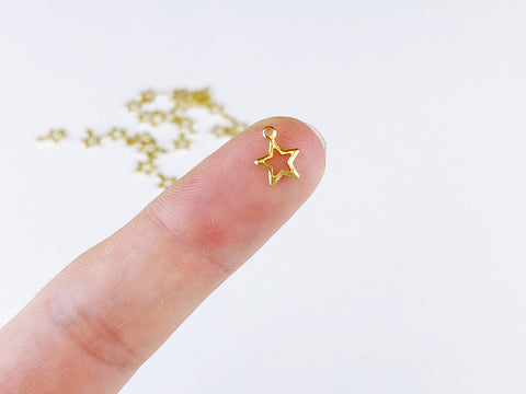 A009 Tiny Gold Star Mini Charm Doll Sewing Craft Supplies For Blythe BJD FR PP
