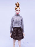 Handmade by Jiu 008 - Brown Turtle Neck Sweater For 12“ Dolls Like Fashion Royalty FR Poppy Parker PP Nu Face NF