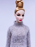 Handmade by Jiu 008 - Brown Turtle Neck Sweater For 12“ Dolls Like Fashion Royalty FR Poppy Parker PP Nu Face NF
