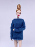 Handmade by Jiu 011 - Beige Casual Oversize Sweater For 12“ Dolls Like Fashion Royalty FR Poppy Parker PP Nu Face NF
