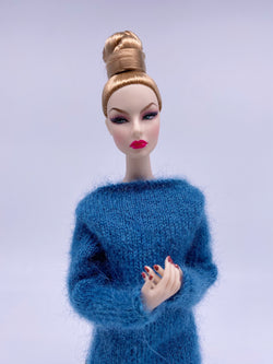 Handmade by Jiu 011 - Beige Casual Oversize Sweater For 12“ Dolls Like Fashion Royalty FR Poppy Parker PP Nu Face NF