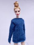 Handmade by Jiu 011 - Beige Casual Oversize Sweater For 12“ Dolls Like Fashion Royalty FR Poppy Parker PP Nu Face NF