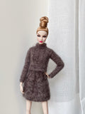 Handmade by Jiu 008 - Brown Turtle Neck Sweater For 12“ Dolls Like Fashion Royalty FR Poppy Parker PP Nu Face NF