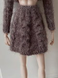 Handmade by Jiu 012 - Brown A-line Knit Skirt For 12“ Dolls Like Fashion Royalty FR Poppy Parker PP Nu Face NF