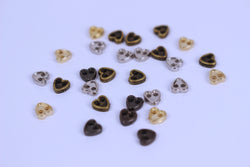 CLEARANCE! B030 Mini Metal Tiny Heart 4mm Buttons Doll Buttons Doll Sewing Craft Supplies