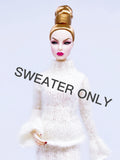 Handmade by Jiu 014 - White Turtle Neck Sweater For 12“ Dolls Like Fashion Royalty FR Poppy Parker PP Nu Face NF