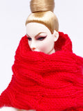 Handmade by Jiu 016 - Red Scarf Cape For 12“ Dolls Like Fashion Royalty FR Poppy Parker PP Nu Face NF