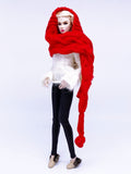 Handmade by Jiu 016 - Red Scarf Cape For 12“ Dolls Like Fashion Royalty FR Poppy Parker PP Nu Face NF