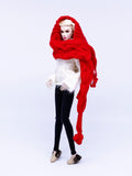 Handmade by Jiu 016 - Red Scarf Cape For 12“ Dolls Like Fashion Royalty FR Poppy Parker PP Nu Face NF