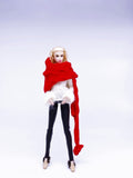 Handmade by Jiu 016 - Red Scarf Cape For 12“ Dolls Like Fashion Royalty FR Poppy Parker PP Nu Face NF