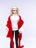 Handmade by Jiu 016 - Red Scarf Cape For 12“ Dolls Like Fashion Royalty FR Poppy Parker PP Nu Face NF