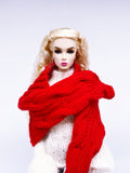 Handmade by Jiu 016 - Red Scarf Cape For 12“ Dolls Like Fashion Royalty FR Poppy Parker PP Nu Face NF