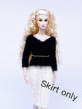 Handmade by Jiu 015 - White Pencil Skirt Knitting Clothes For 12“ Dolls Like Fashion Royalty FR Poppy Parker PP Nu Face NF