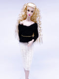 Handmade by Jiu 015 - White Pencil Skirt Knitting Clothes For 12“ Dolls Like Fashion Royalty FR Poppy Parker PP Nu Face NF