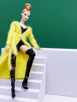Handmade by Jiu 018 - Casual Long Cardigan Sweater Clothes For 12“ Dolls Like Fashion Royalty FR Poppy Parker PP Nu Face NF