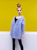 Handmade by Jiu 019 - Blue Casual Oversize Cardigan Sweater Clothes For 12“ Dolls Like Fashion Royalty FR Poppy Parker PP Nu Face NF