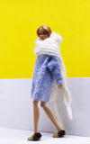 Handmade by Jiu 017 - White Mohair Scarf Cape For 12“ Dolls Like Fashion Royalty FR Poppy Parker PP Nu Face NF
