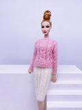 Handmade by Jiu 015 - White Pencil Skirt Knitting Clothes For 12“ Dolls Like Fashion Royalty FR Poppy Parker PP Nu Face NF