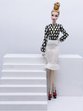 Handmade by Jiu 027 - Skirt With Ruffle Hem Knitting Clothes For 12“ Dolls Like Fashion Royalty FR Poppy Parker PP Nu Face NF