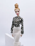 Handmade by Jiu 027 - Skirt With Ruffle Hem Knitting Clothes For 12“ Dolls Like Fashion Royalty FR Poppy Parker PP Nu Face NF