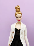 Handmade by Jiu 030 - White Cardigan Sweater For 12“ Dolls Like Fashion Royalty FR Poppy Parker PP Nu Face NF