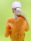 Handmade by Jiu 048 - Orange Oversize Knitting Sweater For 12“ Dolls Like Fashion Royalty FR Poppy Parker PP Nu Face NF