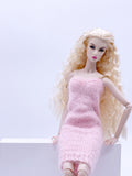 Handmade by Jiu 033 - Pink Chain Knitting Dress For 12“ Dolls Like Fashion Royalty FR