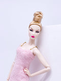 Handmade by Jiu 033 - Pink Chain Knitting Dress For 12“ Dolls Like Fashion Royalty FR