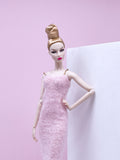 Handmade by Jiu 033 - Pink Chain Knitting Dress For 12“ Dolls Like Fashion Royalty FR