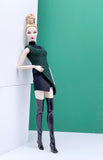 Handmade by Jiu 035 - Dark Green Knitting Sweater Vest For 12“ Dolls Like Fashion Royalty FR Poppy Parker PP Nu Face NF