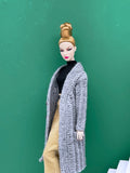 Handmade by Jiu 037 - Gray Knitting Coat For 12“ Dolls Like Fashion Royalty FR Poppy Parker PP Nu Face NF