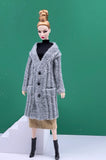 Handmade by Jiu 037 - Gray Knitting Coat For 12“ Dolls Like Fashion Royalty FR Poppy Parker PP Nu Face NF